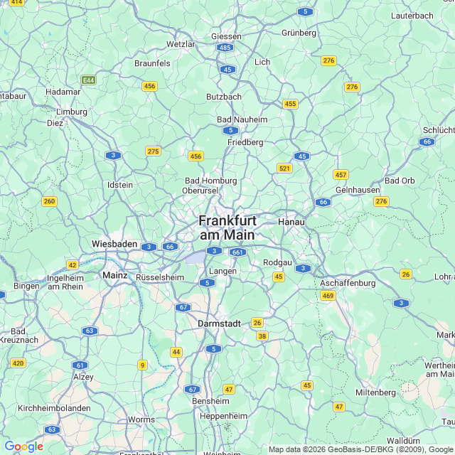 Karte von Frankfurt am Main