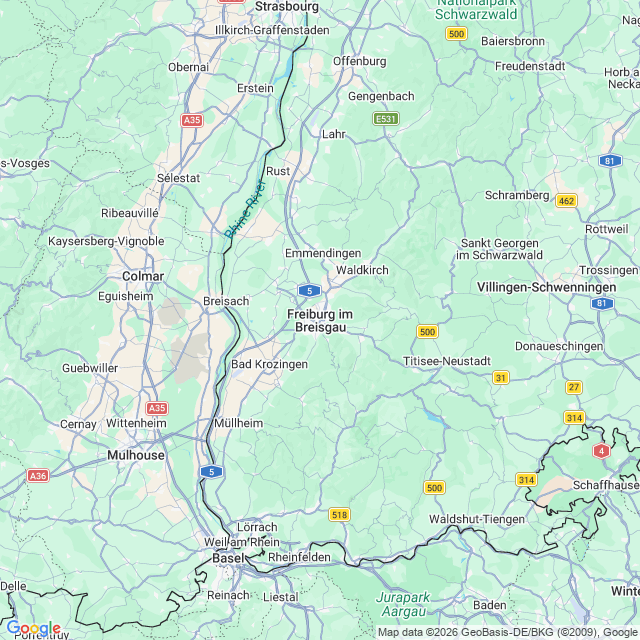 Karte von Freiburg