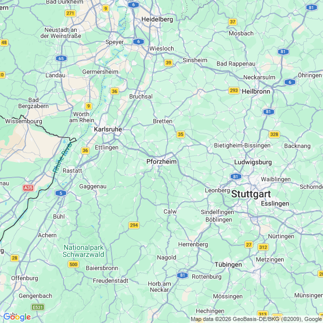 Karte von Pforzheim