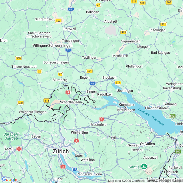Karte von Singen am Hohentwiel
