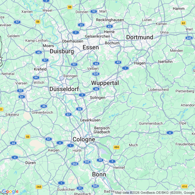 Karte von Solingen 