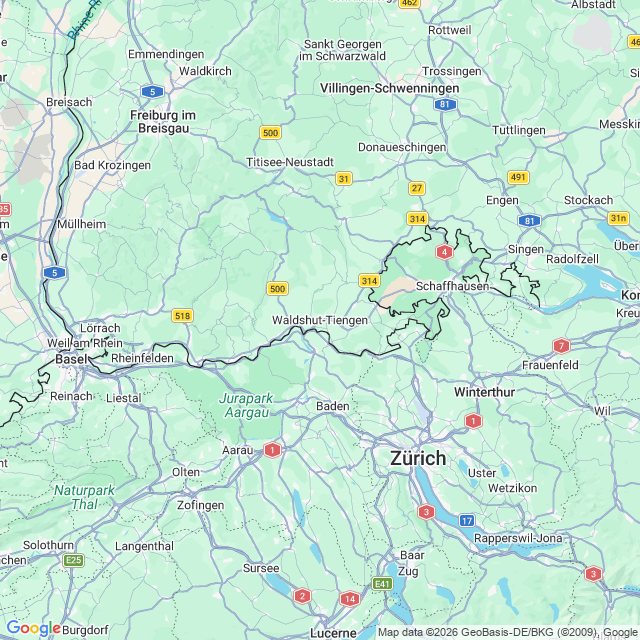 Karte von Waldshut-Tiengen